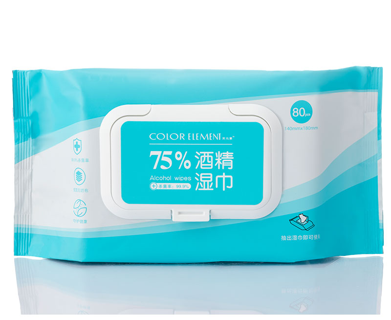80抽袋装75%酒精湿巾
